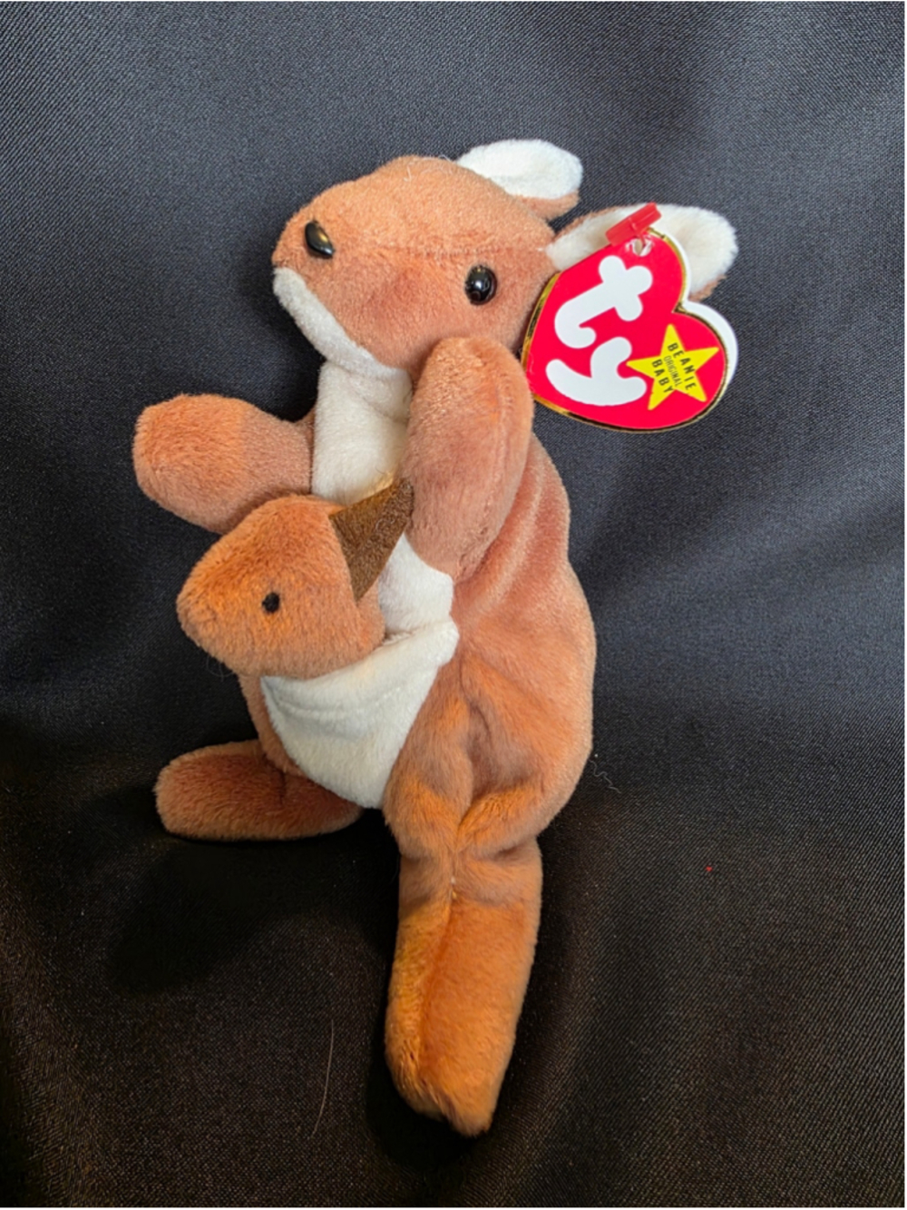 TY Beanie Baby Pouch The Kangaroo Stuffed Animal vintage